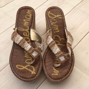 Sam Edelman Rosa Beaded Wedge Sandals